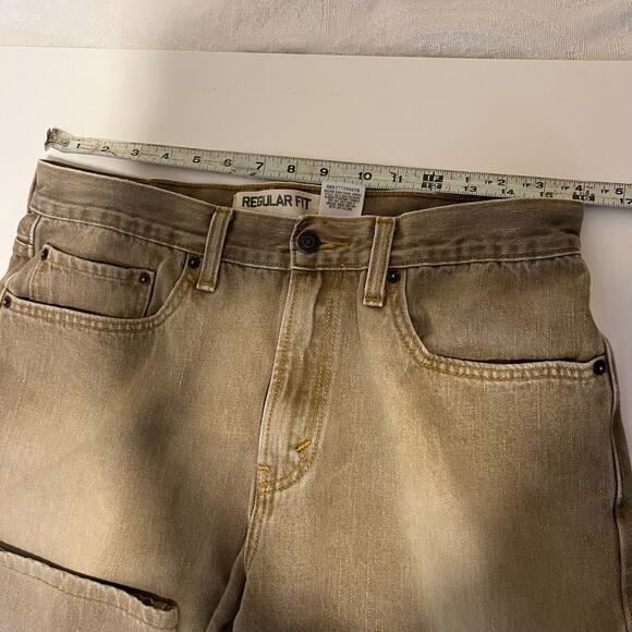 Levi's Mens 505 Regular Fit Jeans Distressed Khaki Color 32 x 26" - Picture 7 of 10